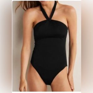 Boden Keyhole Halter Neck Swimsuit- Black
